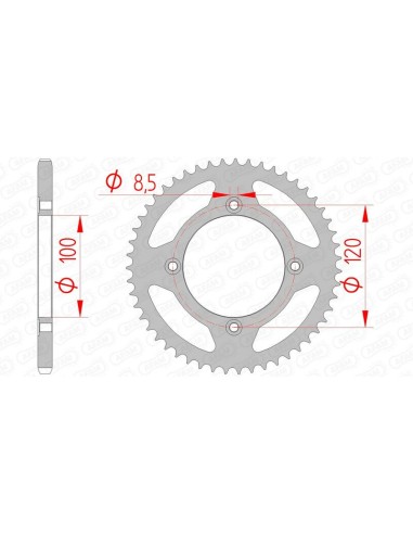 AFAM Steel Standard Rear Sprocket 38101 - 420