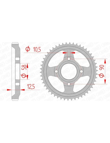 Pinion standard din oțel AFAM 10216 - 428
