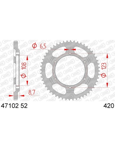 Pinion standard din oțel AFAM 47102 - 420