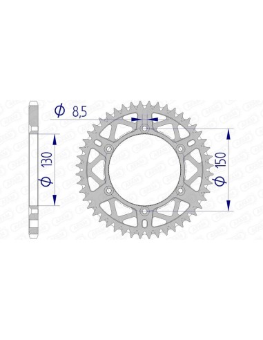 Pinion din aluminiu ultra-ușoară cu AFAM 13323 - 520