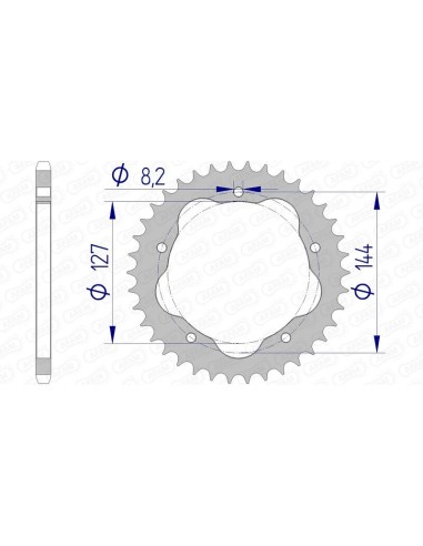 AFAM Aluminium Rear Sprocket 51607 - 520 - Requires an AFAM Rear Sprocket Carrier