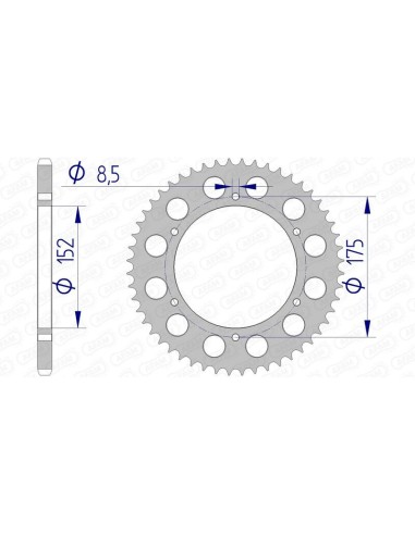 Pinion spate AFAM din aluminiu ultra-ușor anodizat dur 13301 - 520