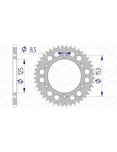 Pinion spate ultra-ușor din aluminiu AFAM 11212 - 520