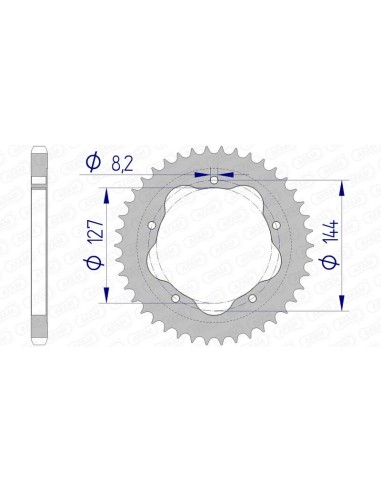 AFAM Aluminium Rear Sprocket 51608 - 525 - Requires an AFAM Rear Sprocket Carrier