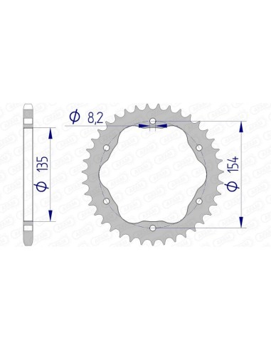 AFAM Aluminium Rear Sprocket 51804 - 520 - Requires an AFAM Rear Sprocket Carrier