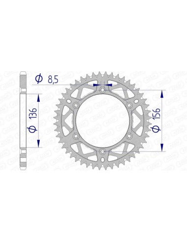 Pinion din aluminiu ultra-ușoară cu AFAM 15206 - 520
