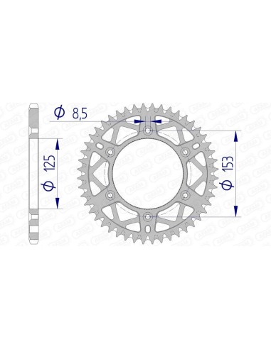 Pinion spate ultra-ușor din aluminiu AFAM 11212 - 520