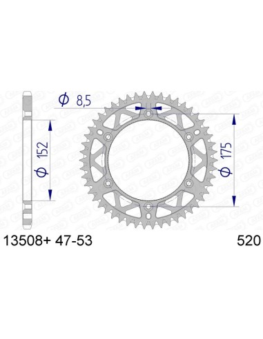 AFAM Aluminium Ultra-Light Self-Cleaning Rear Sprocket 13508 - 520