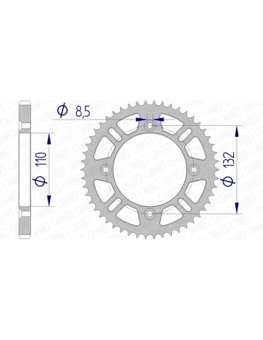 AFAM Aluminium Rear Sprocket 72102 - 428