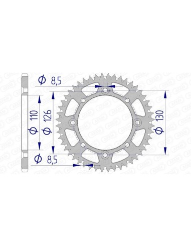 Pinion din aluminiu ultra-ușoară cu autocurățare AFAM 17107420
