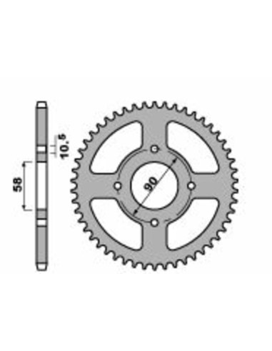 Pinion spate standard din oțel PBR 4668 - 520