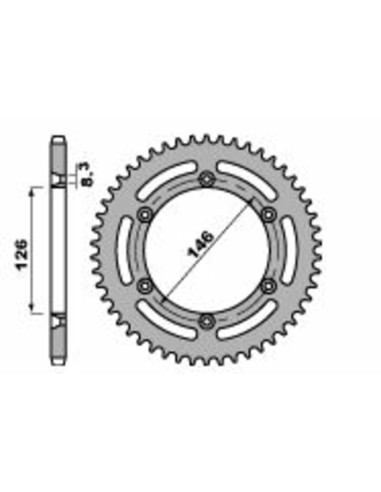 PBR Standard Steel Rear Sprocket 805 - 428