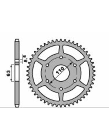 PBR Ultra-Light Aluminium Hard Anodized Rear Sprocket 4675 - 520