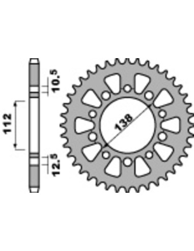 PBR Ultra-Light Aluminium Hard Anodized Rear Sprocket 4684 - 525