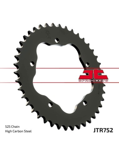 JT SPROCKETS Steel Standard Rear Sprocket 752 - 525 - Requires a JT SPROCKETS Rear Sprocket Carrier