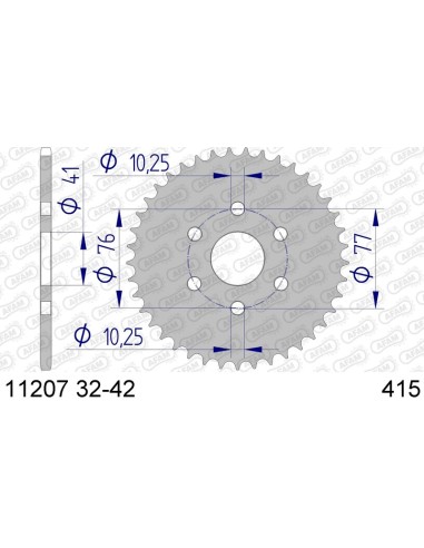 Pinion ultra-ușoară din aluminiu AFAM 11207 - 415