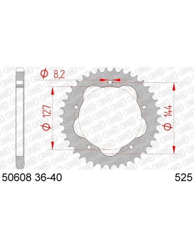 Pinion standard din oțel AFAM 50608K - 525
