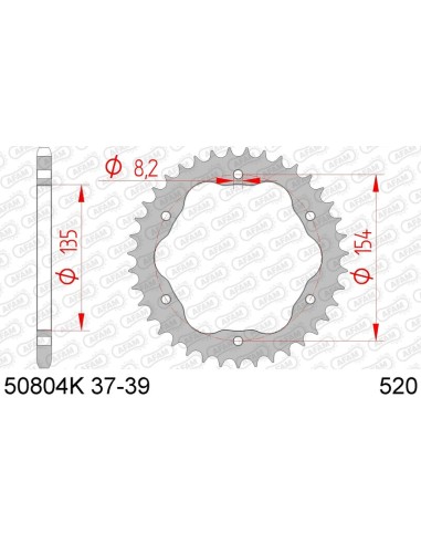 Pinion spate standard din oțel AFAM 50804K - 520