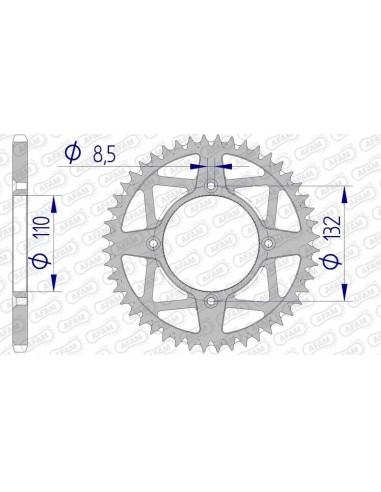 AFAM Aluminium Ultra-Light Self-Cleaning Rear Sprocket 72306 - 520