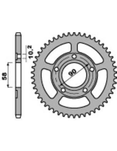 Pinion spate standard din oțel PBR 281 - 520