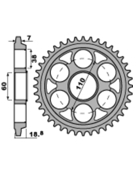 Pinion din aluminiu PBR , ultra-ușoară, anodizat dur 4522 - 525