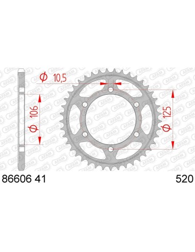 Pinion spate standard din oțel AFAM 86606 - 520