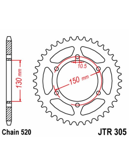 JT SPROCKETS Steel Standard Rear Sprocket 305 - 520