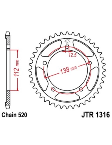 JT SPROCKETS Steel Standard Rear...