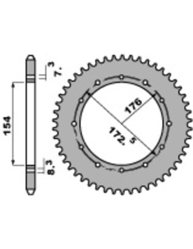 PBR Ultra-Light Aluminium Rear Sprocket 2S - 520