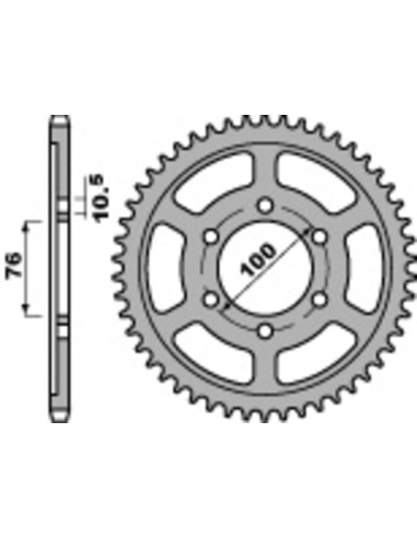 Pinion spate standard din oțel PBR 825 - 530
