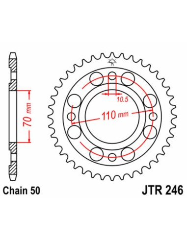 JT SPROCKETS Steel Standard Rear Sprocket 246 - 530