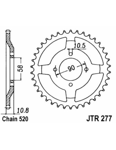 JT SPROCKETS Steel Standard Rear Sprocket 277 - 520