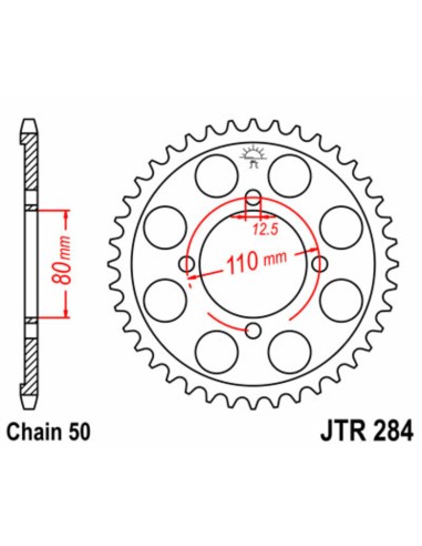 JT SPROCKETS Steel Standard Rear Sprocket 284 - 530