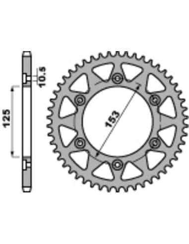 Pinion spate standard din oțel PBR 288 - 520