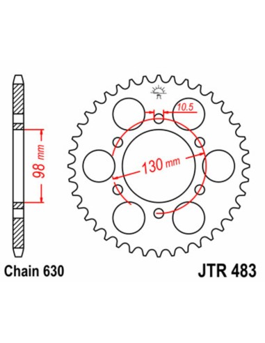 JT SPROCKETS Steel Standard Rear Sprocket 483 - 630