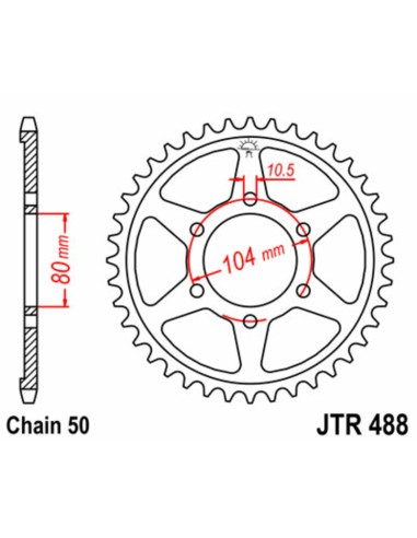 JT SPROCKETS Pinion standard din oțel 488 - 530