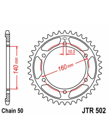 JT SPROCKETS Steel Standard Rear Sprocket 502 - 530