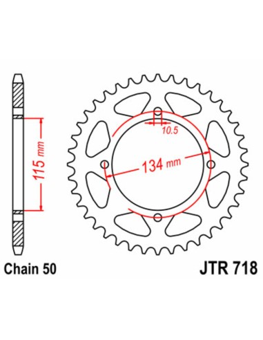 JT SPROCKETS Pinion standard din oțel 718 - 530