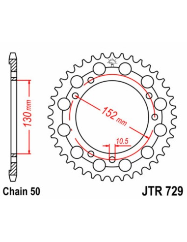 JT SPROCKETS Pinion standard din oțel 729 - 530