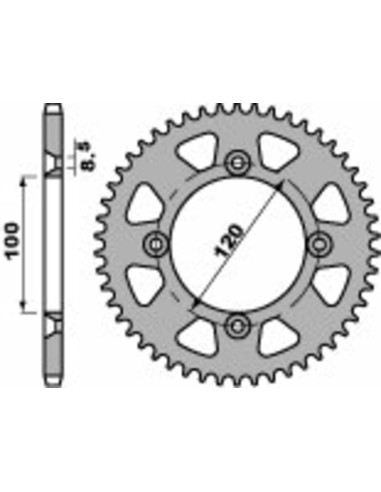 PBR Standard C45 Steel Rear Sprocket 798 - 428