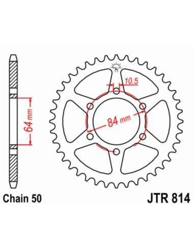 JT SPROCKETS Steel Standard Rear Sprocket 814 - 530