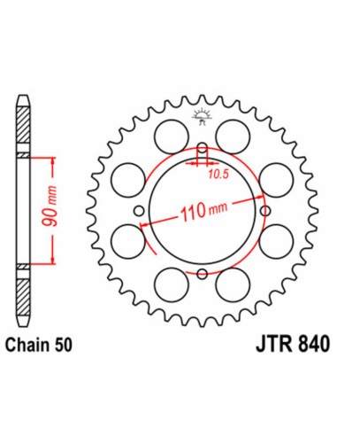 JT SPROCKETS Steel Standard Rear Sprocket 840 - 530
