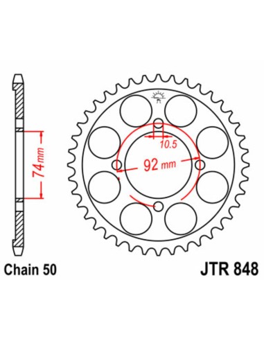 JT SPROCKETS Pinion standard din oțel 848 - 530