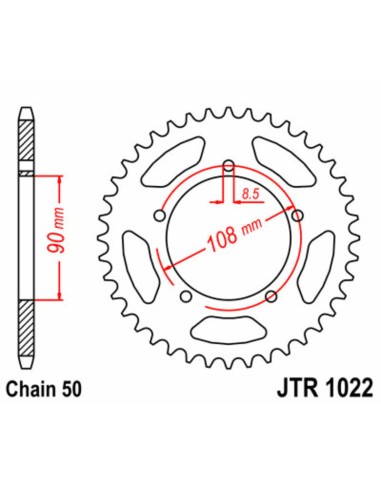JT SPROCKETS Pinion standard din oțel 1022 - 530