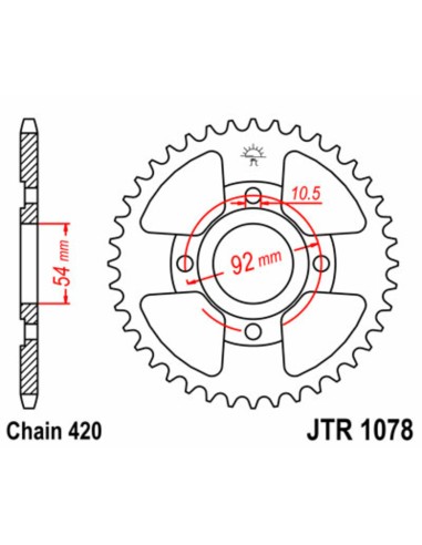 JT SPROCKETS Steel Standard Rear Sprocket 1078 - 420