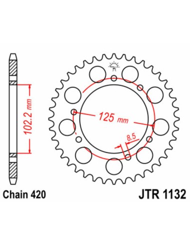 JT SPROCKETS Pinion standard din oțel 1132 - 420