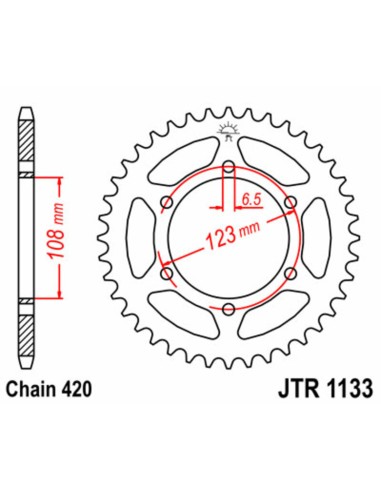 JT SPROCKETS Pinion standard din oțel 1133 - 420