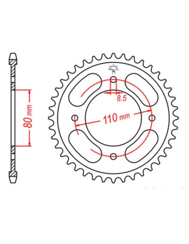 JT SPROCKETS Pinion standard din oțel...