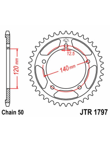 JT SPROCKETS Pinion standard din oțel 1797 - 530