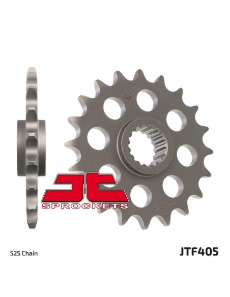 JT SPROCKETS Pinion față standard din oțel 405 - 525